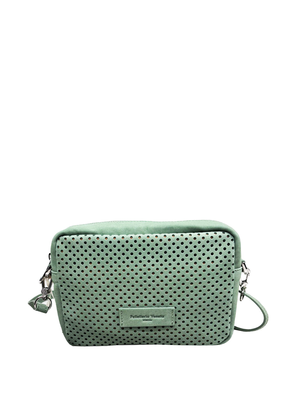 Borsa Tracolla piccola in pelle Nabuk forellata Pelletteria Veneta Forello in vera pelle