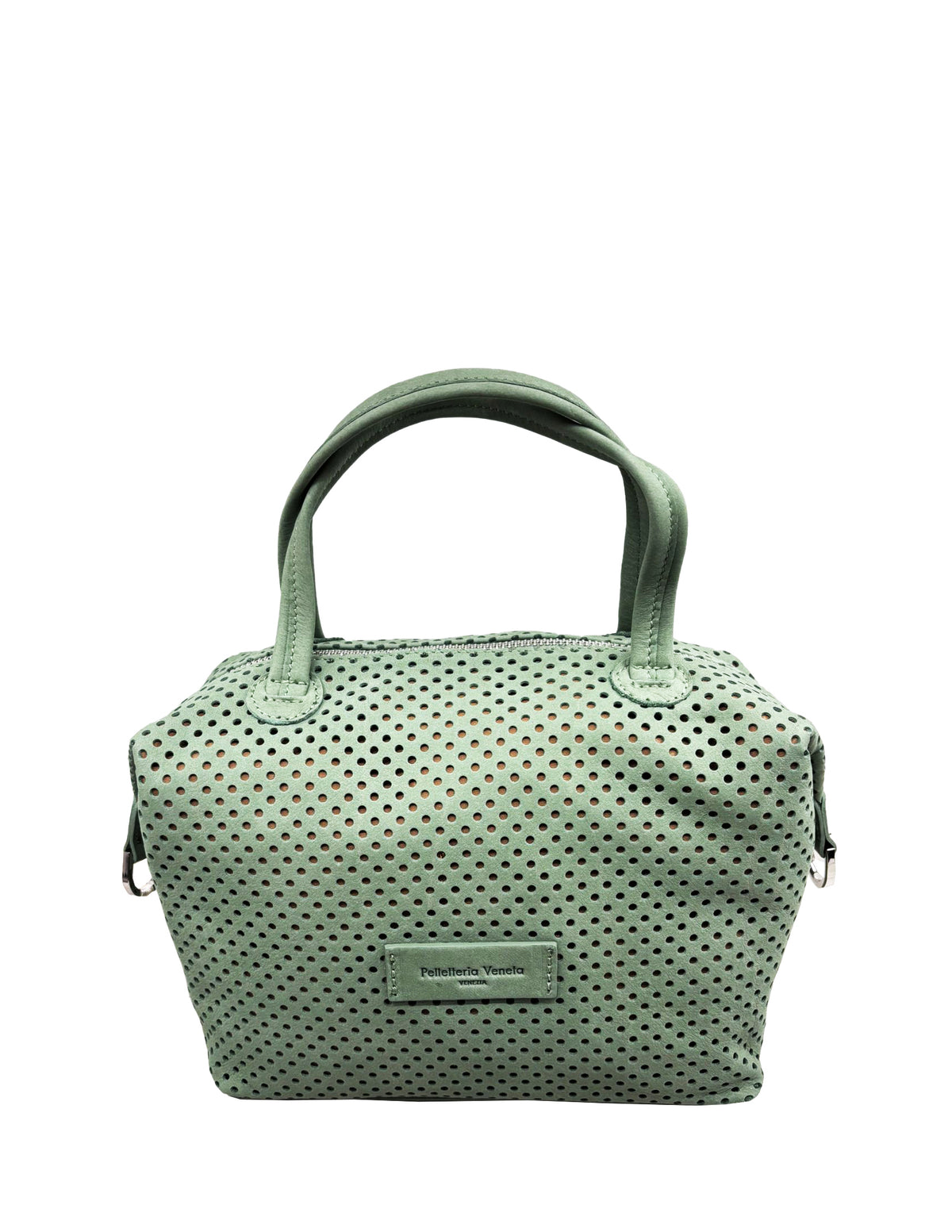 Borsa Bauletto medio in pelle Nabuk forellata Pelletteria Veneta Forello in vera pelle