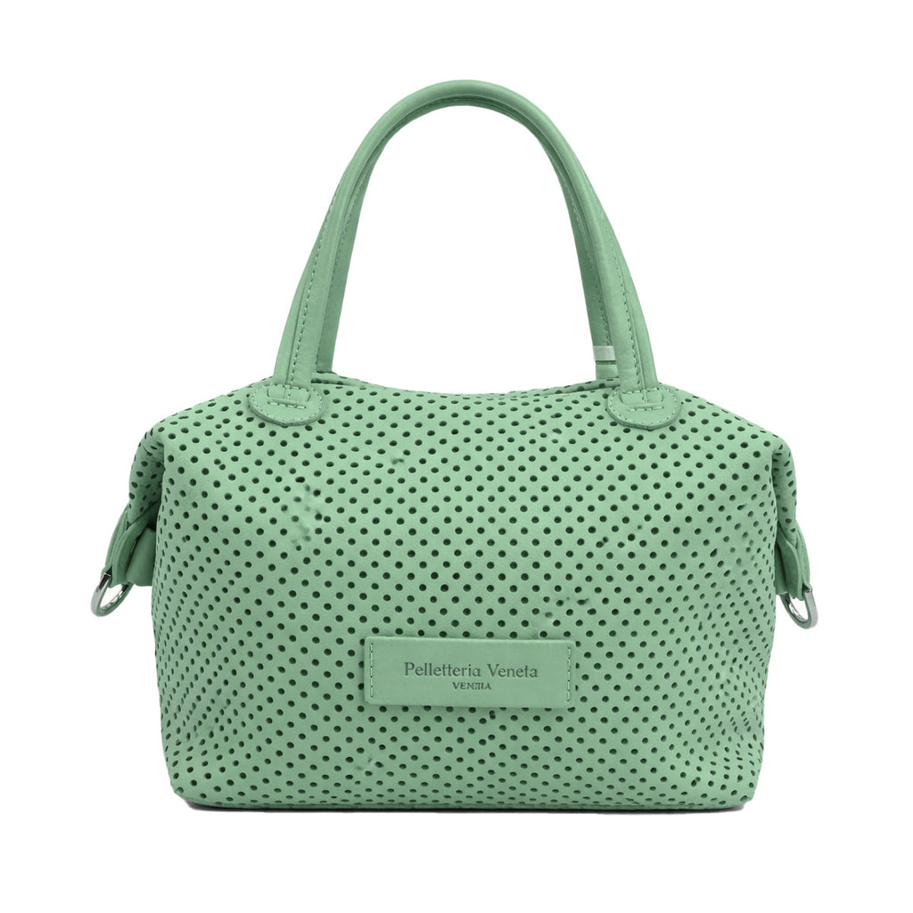 Borsa Bauletto medio in pelle Nabuk forellata Pelletteria Veneta Forello in vera pelle