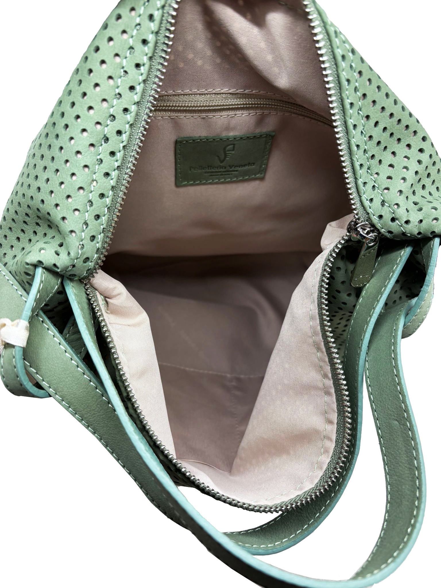 Borsa Zaino in pelle Nabuk forellata Pelletteria Veneta Forello in vera pelle