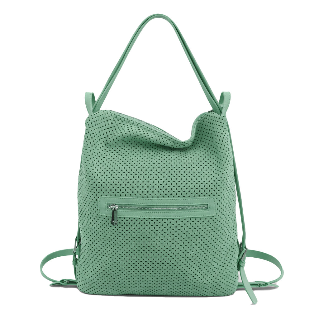 Borsa Zaino in pelle Nabuk forellata Pelletteria Veneta Forello in vera pelle