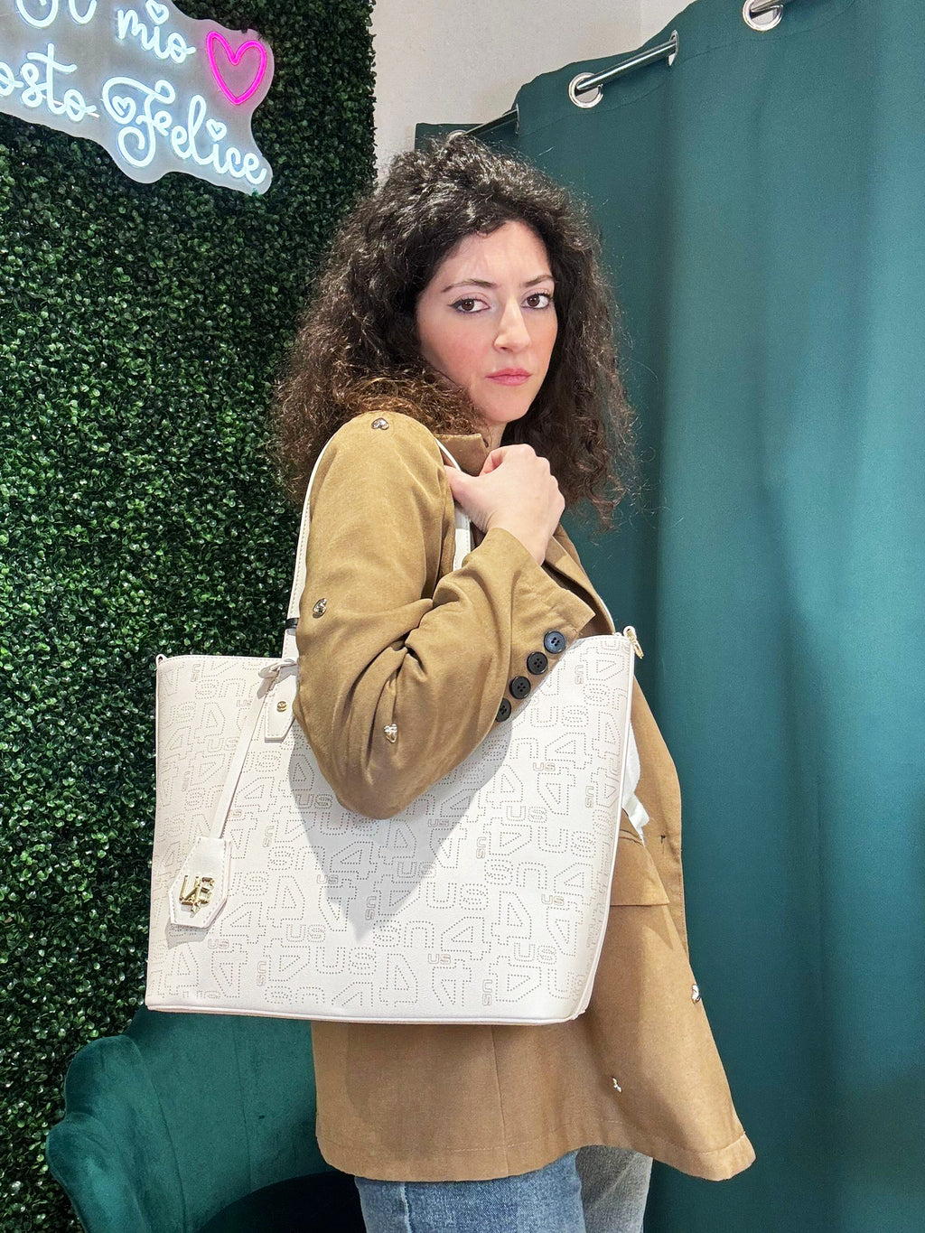 Borsa shopper 4US Cesare Paciotti Whitney Logato Fori