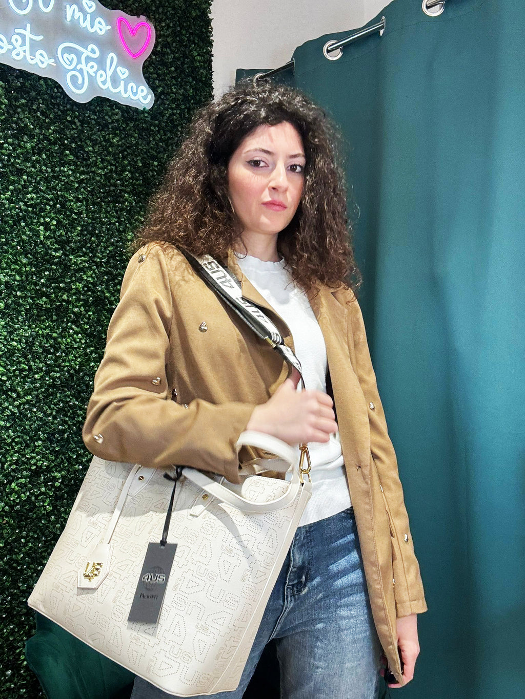Borsa shopper 4US Cesare Paciotti Whitney Logato Fori