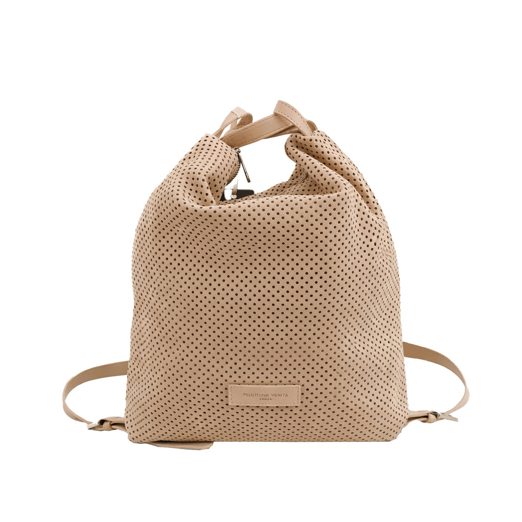Borsa Zaino in pelle Nabuk forellata Pelletteria Veneta Forello in vera pelle