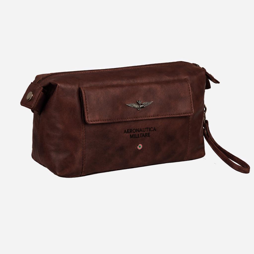 Pochette Necessaire Aeronautica Militare AM300 Vintage in Vera pelle