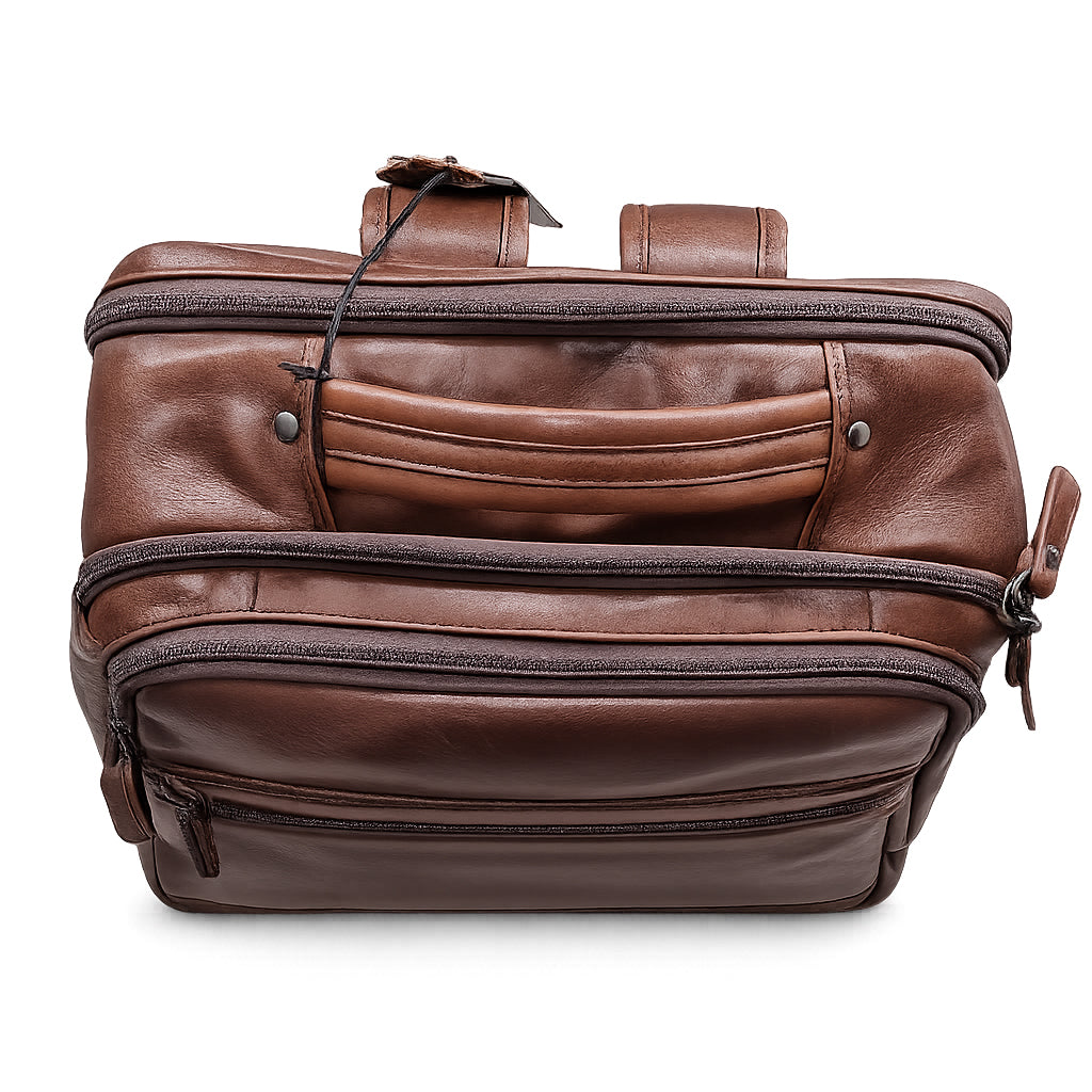 Zaino Porta PC Aeronautica Militare AM305 Vintage in Vera Pelle