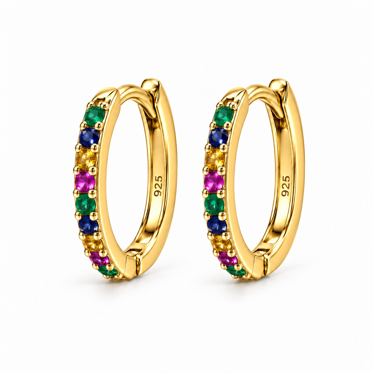 Orecchini a Cerchio con strass in Argento 925