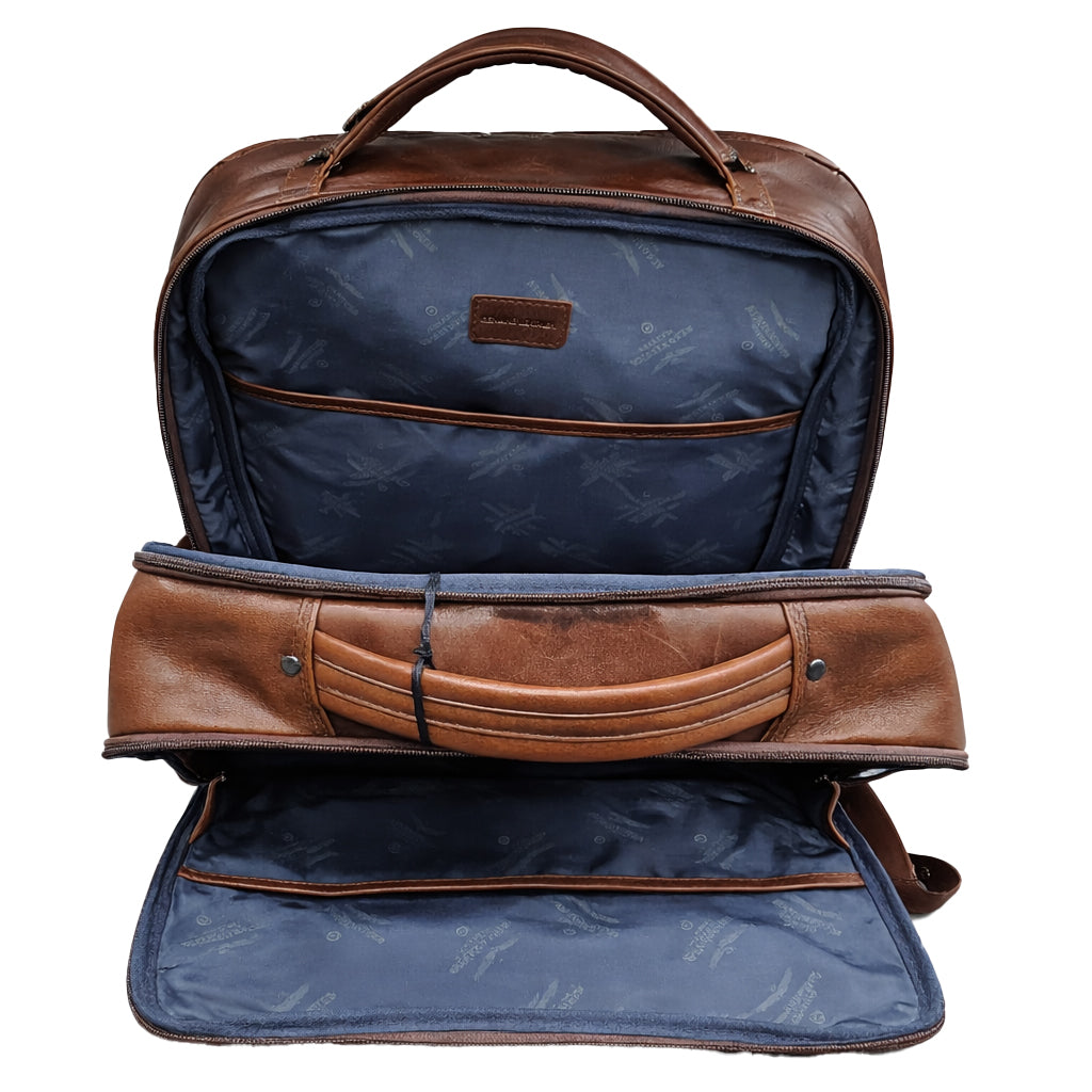 Zaino Porta PC Aeronautica Militare AM305 Vintage in Vera Pelle