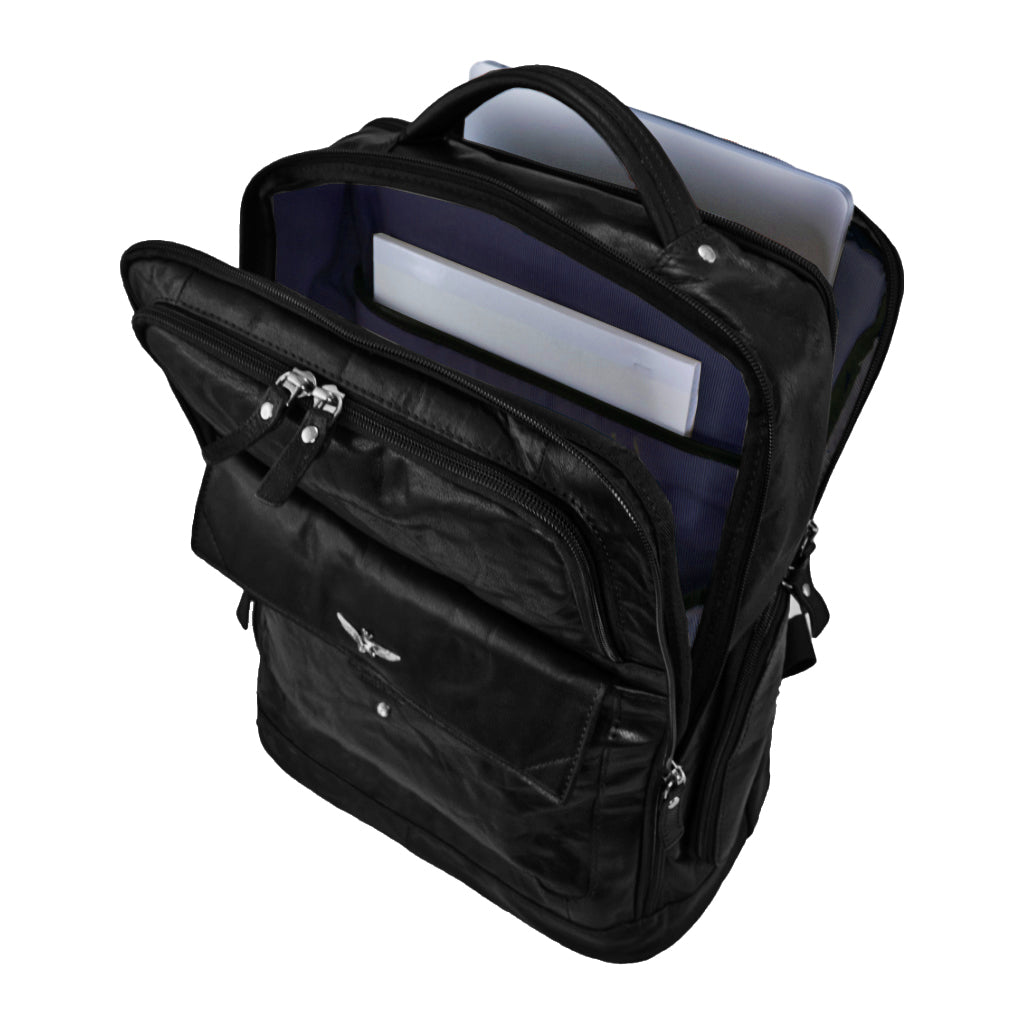 Zaino Porta PC Aeronautica Militare AM305 Vintage in Vera Pelle