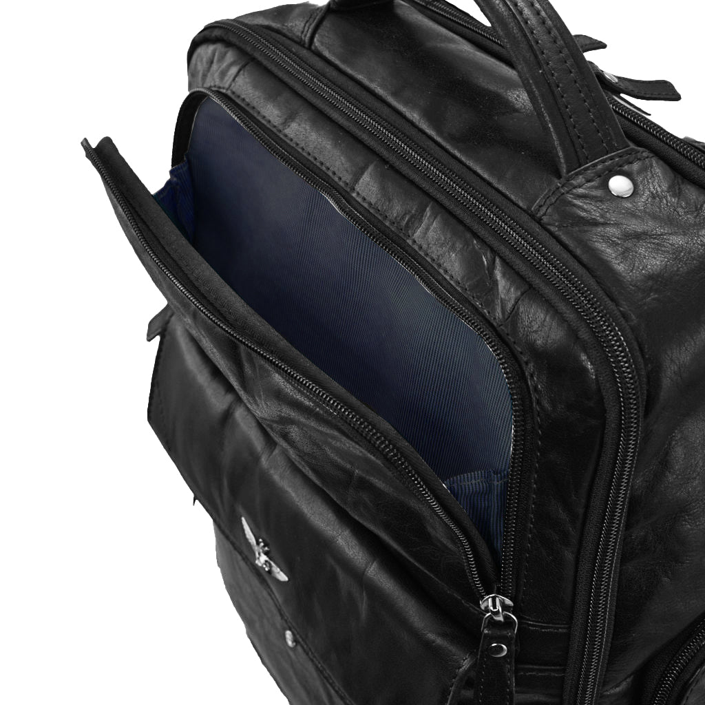 Zaino Porta PC Aeronautica Militare AM305 Vintage in Vera Pelle