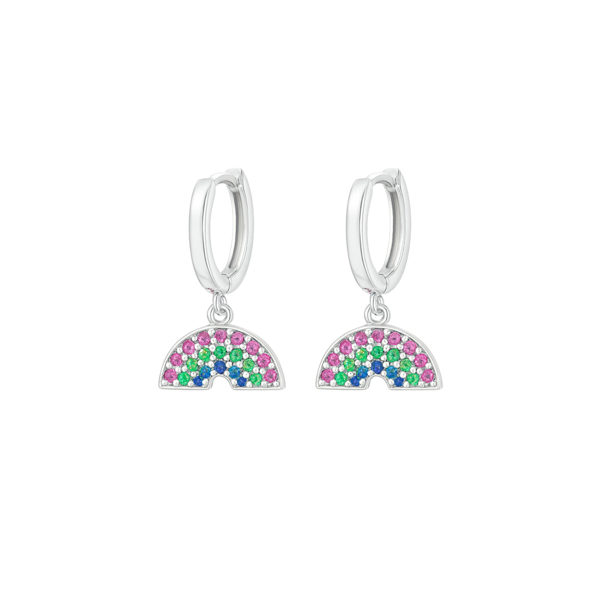 Coppia Di Orecchini Argento 925 - Arcobaleno Multicolor