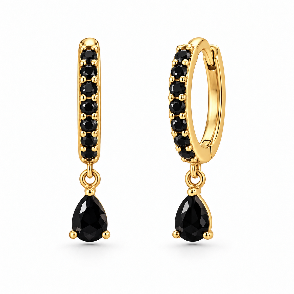 Orecchini a Cerchio con Goccia pendente in Argento 925