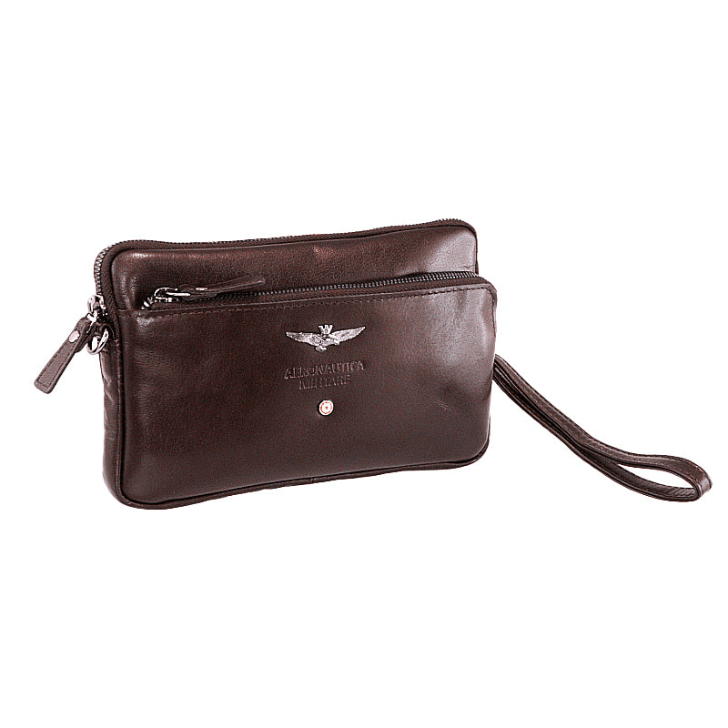Pochette/Tracolla Aeronautica Militare AM356 Vintage in Vera pelle
