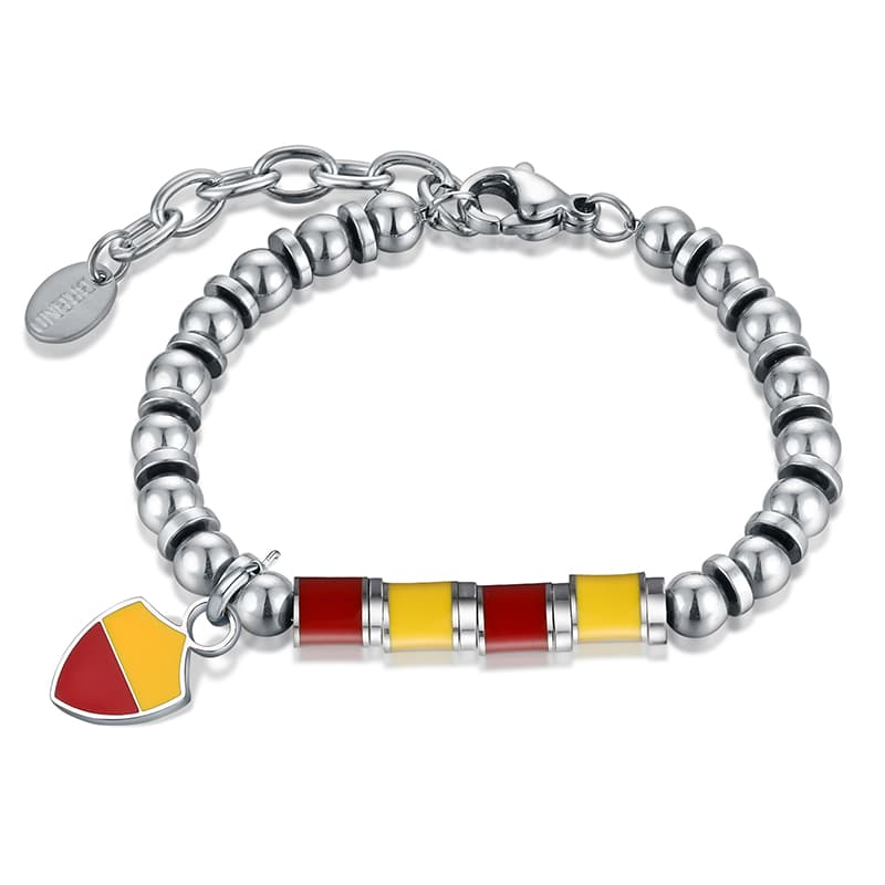 Bracciale Roma Giallo-Rosso Uomo e Bambino in acciaio inox - Brand Gioielli