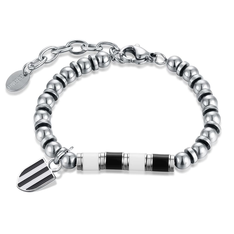 Bracciale Juventus Bianconero Uomo e Bambino in acciaio inox - Brand Gioielli