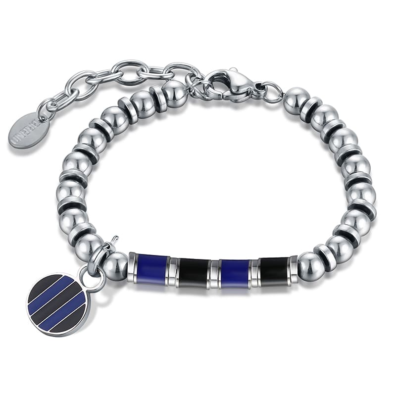 Charm Inter neroazzurro ciondolo in acciaio inox - Brand Gioielli