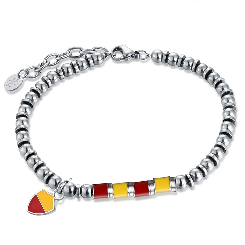 Bracciale Roma Giallo-Rosso Uomo e Bambino in acciaio inox - Brand Gioielli