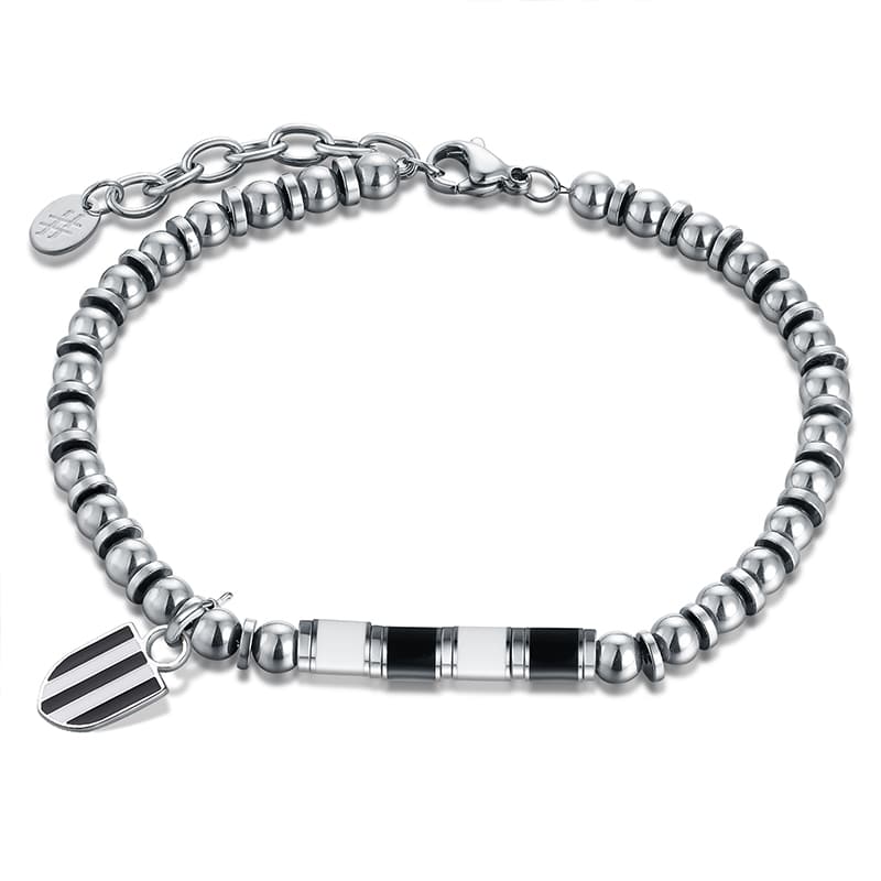 Charm Juventus bianconero ciondolo in acciaio inox - Brand Gioielli