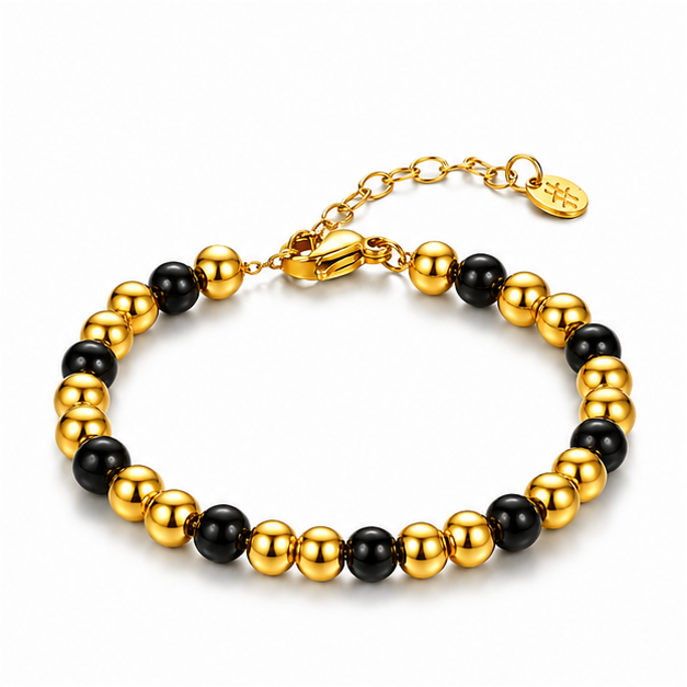 Bracciale Bracciale Sfere Medie 6mm in acciaio inox Basi - Brand Gioielli
