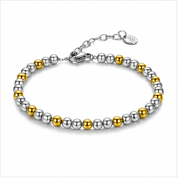 Bracciale Bracciale Sfere Piccole 4mm in acciaio inox Basi - Brand Gioielli