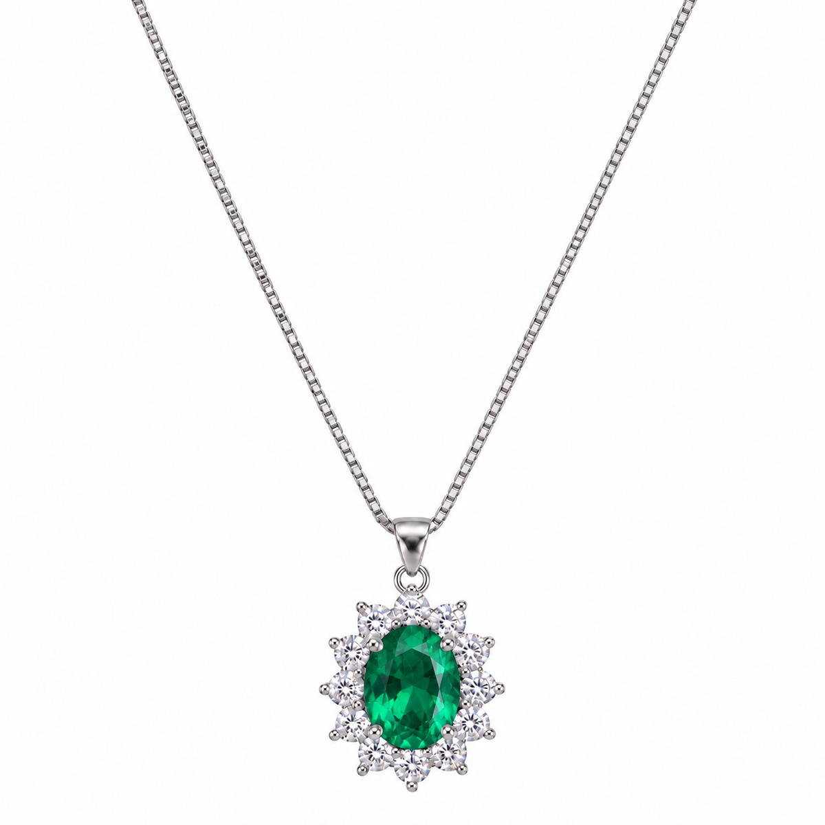 Collana Royale Ovale 14x16 mm in Argento 925 Rodiato