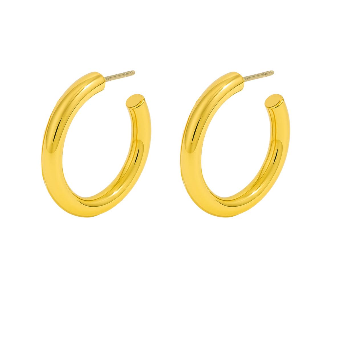 Coppia di Orecchini Cerchio Liscio in Acciaio Inox - Les Folies