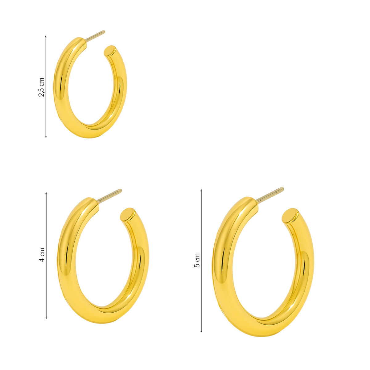Coppia di Orecchini Cerchio Liscio in Acciaio Inox - Les Folies