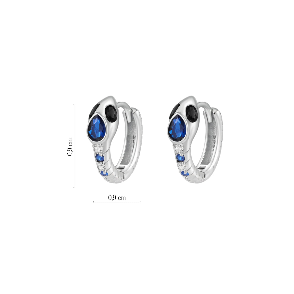 Coppia di Orecchini Snake in Argento 925 - Les Folies