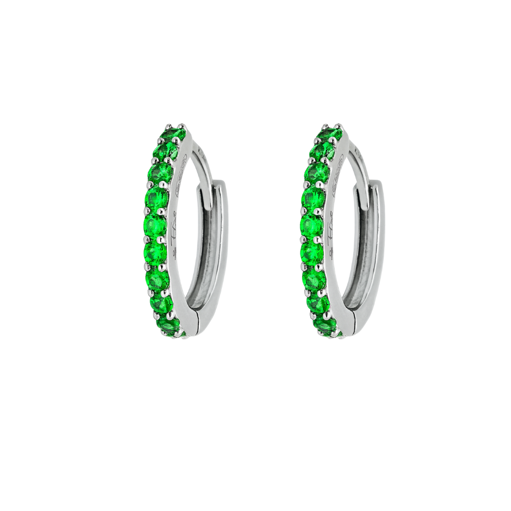Coppia di Orecchini Verde in Argento 925 - Les Folies