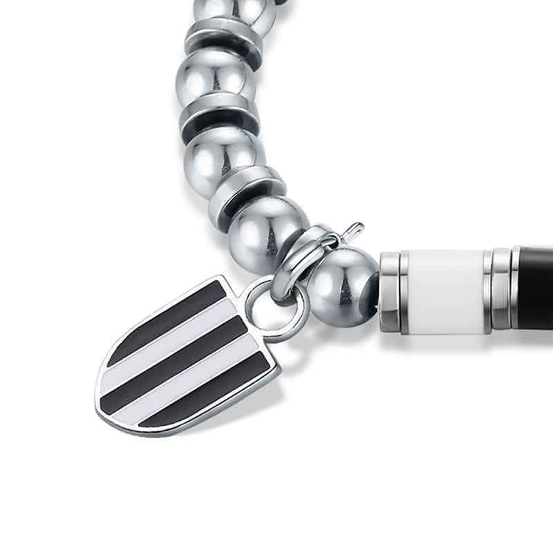 Charm Juventus bianconero ciondolo in acciaio inox - Brand Gioielli