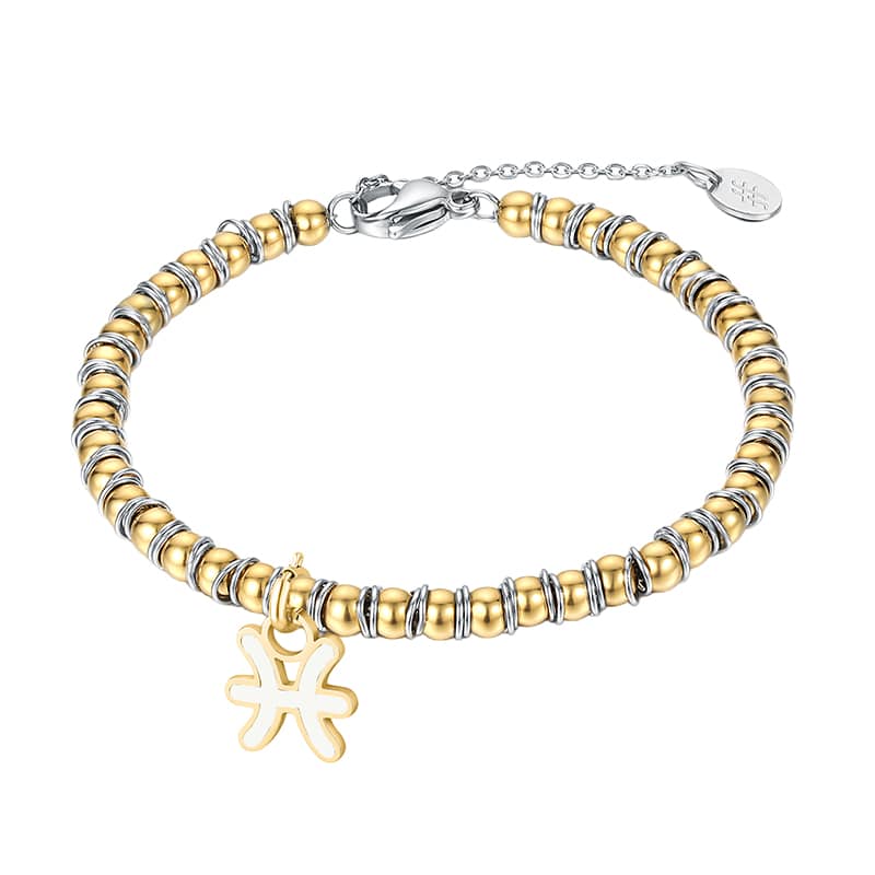 Charm Segno Zodiacale Pesci in acciaio inox Zodiaco - Brand Gioielli