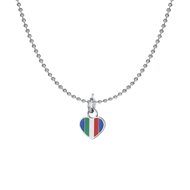 Charm cuore Italia ciondolo in acciaio inox - Brand Gioielli