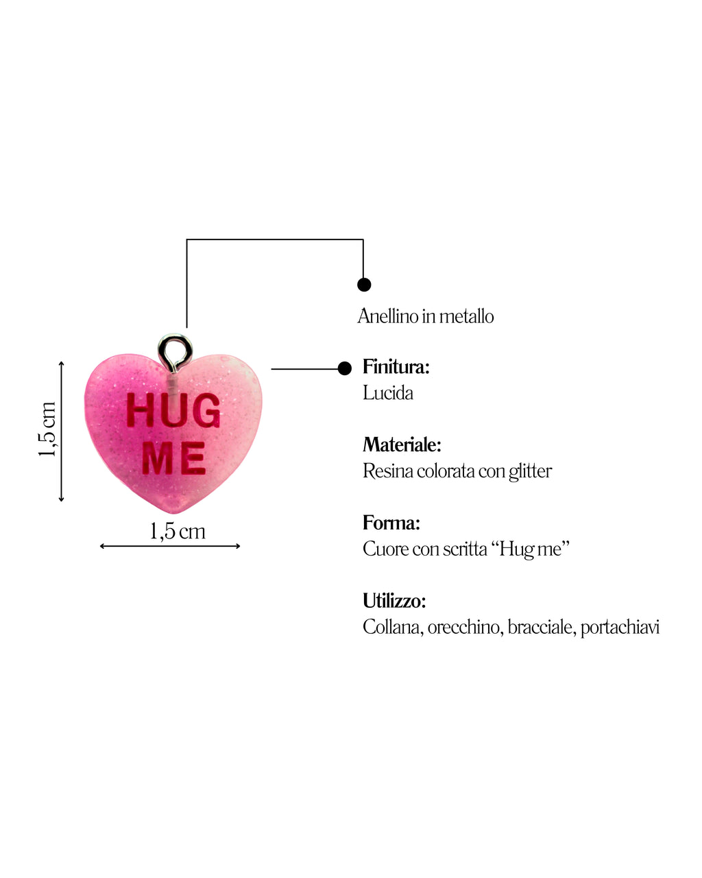 Charm Cuore "HUG ME"