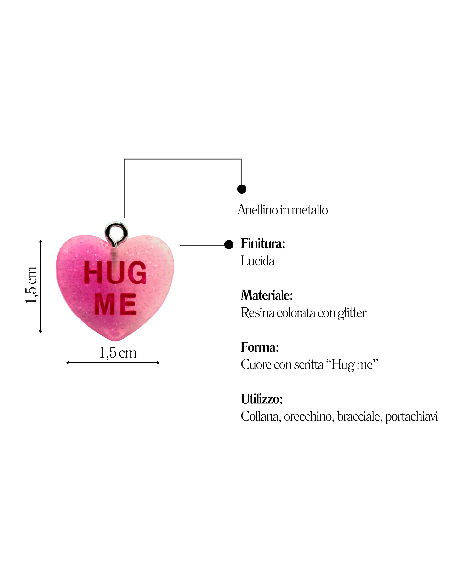 Charm Cuore "HUG ME"