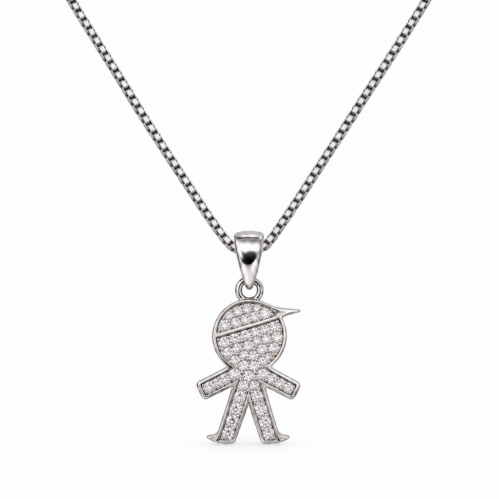 Collana Bimbo con Strass in Argento 925
