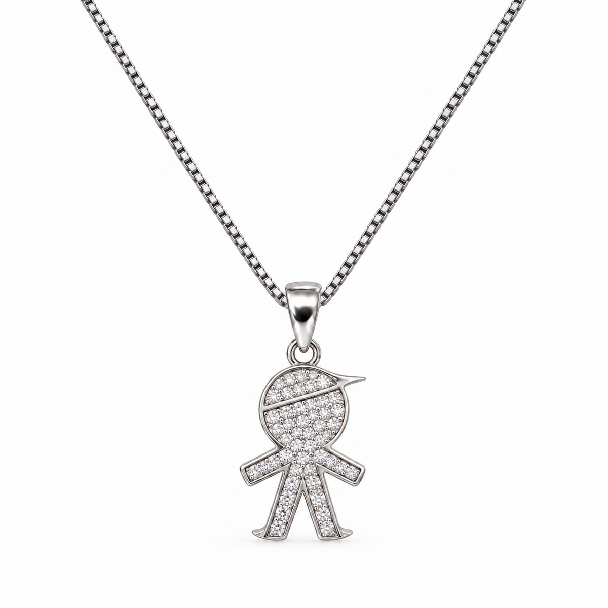 Collana Bimbo con Strass in Argento 925