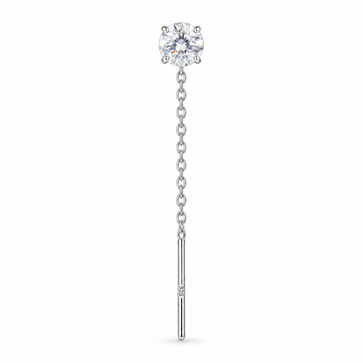 Orecchino Saliscendi mono in Argento 925 Rodiato