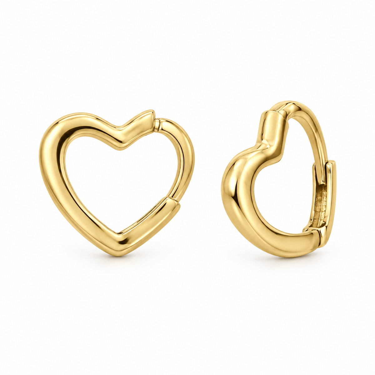 Orecchini a Cerchio a Cuore in Argento 925