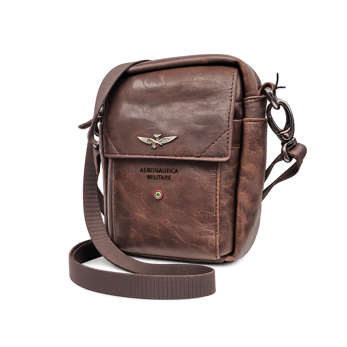Tracolla Piccola Aeronautica Militare AM307 Vintage in Vera pelle