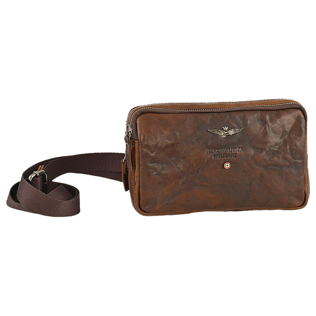 Borsello/Tracolla Aeronautica Militare AM309 Vintage in Vera pelle